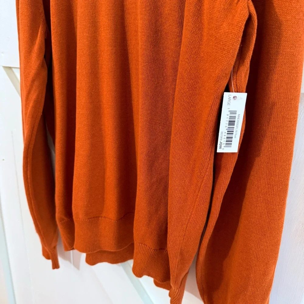 Amazon Essentials Men's‎ Rust V-Neck Pullover Sweater Large *NWT* - Picture 5 of 12